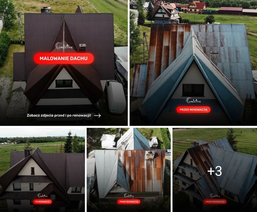 Malowanie dachów LIMANOWA Mycie dachów Malowanie dachówki rynny kominy