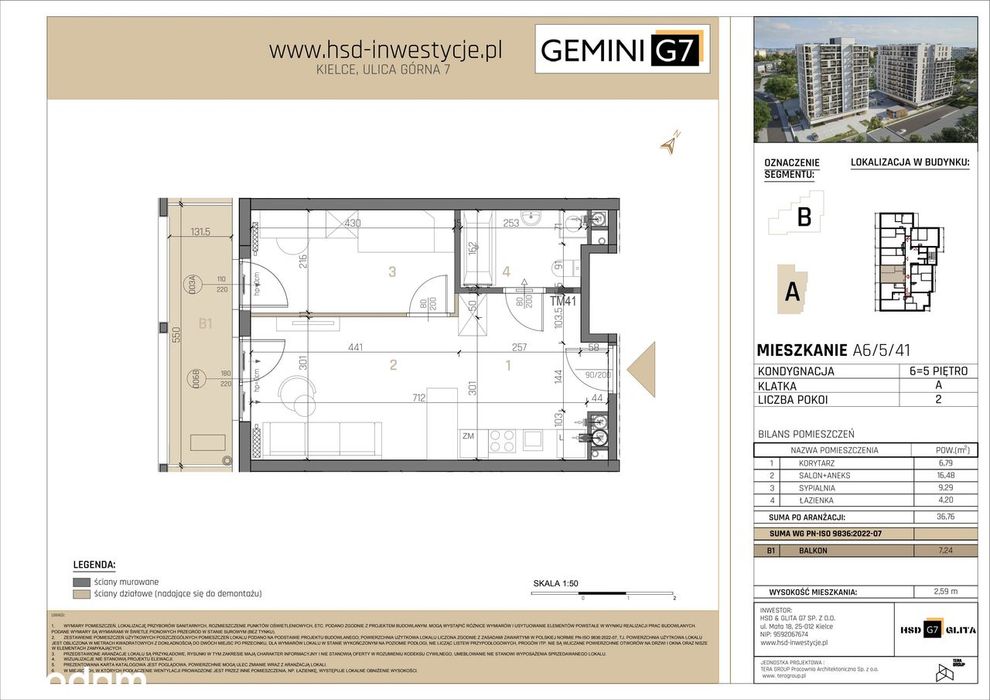 Gemini G7 | mieszkanie 2-pok. | A6-5-41