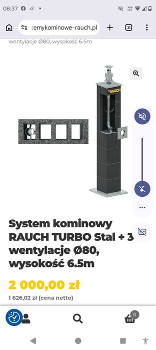 Komin wentylacyjny z odprowadzaniem spalin