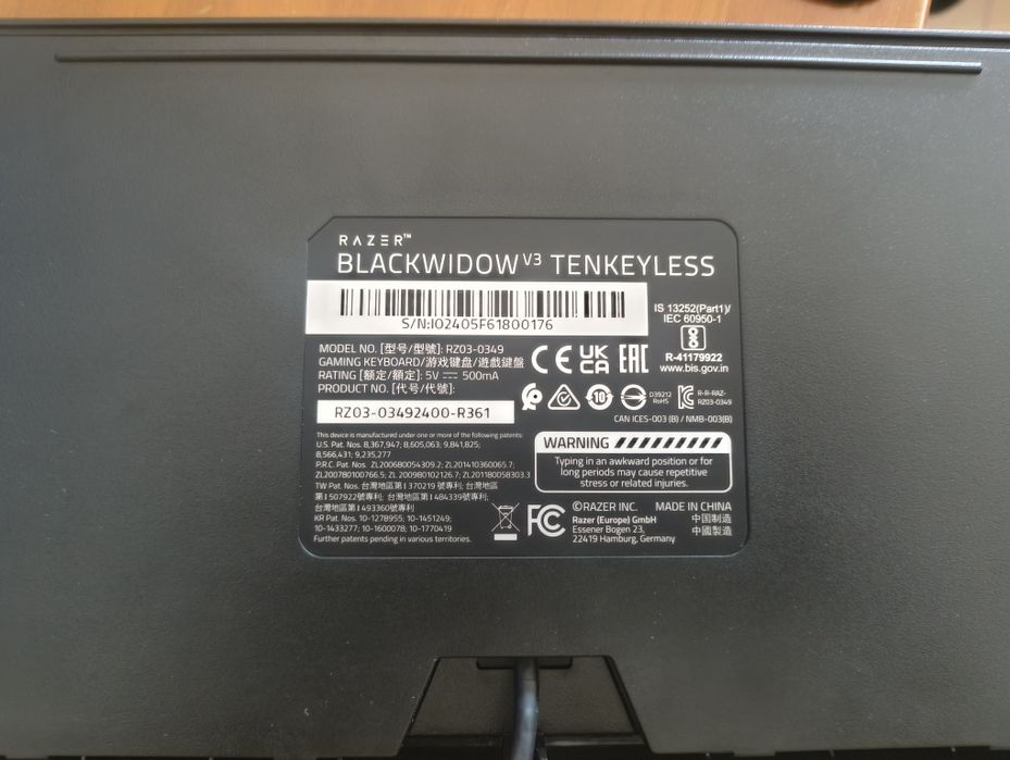 Teclado mecânico Razer Blackwidow V3 Tenkeyless
