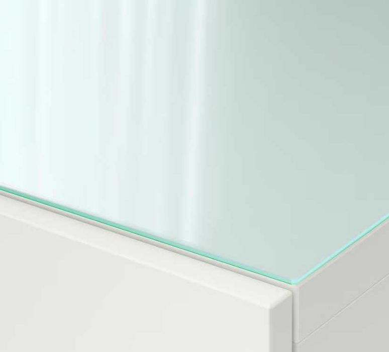 Painel superior, vidro branco IKEA BESTA