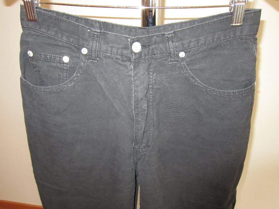 Calças de Sarja Pretas de Fecho Tom Maso Tam 40 Usadas