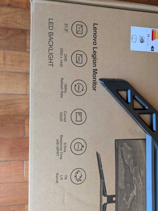 Monitor Curvo Lenovo Legion R32qc-30 VA W-LED 31.5" QHD 16:9 180Hz FreeSync