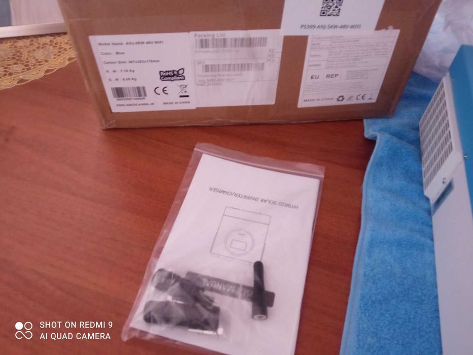 Тихий Гібридний інвертор Anenji ANJ-5KW-48V-WIFI 5кВт (Є В НАЯВНОСТІ)