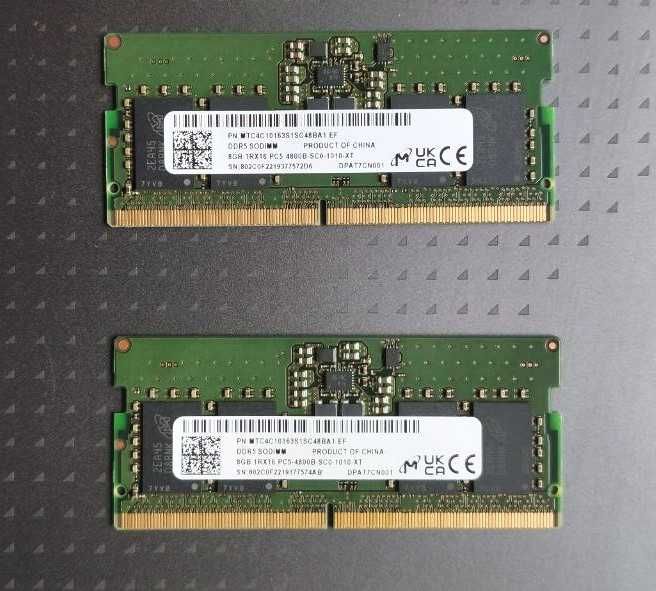 Оперативна пам'ять Micron 2 x 8GB SO-DIMM DDR5 4800 MHz