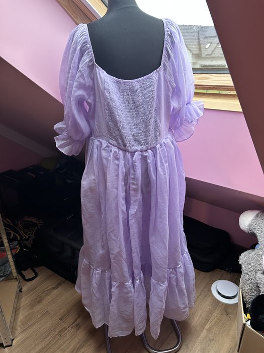 Suknia shein plus size wróżka falbany sukienka na wesele urodziny
