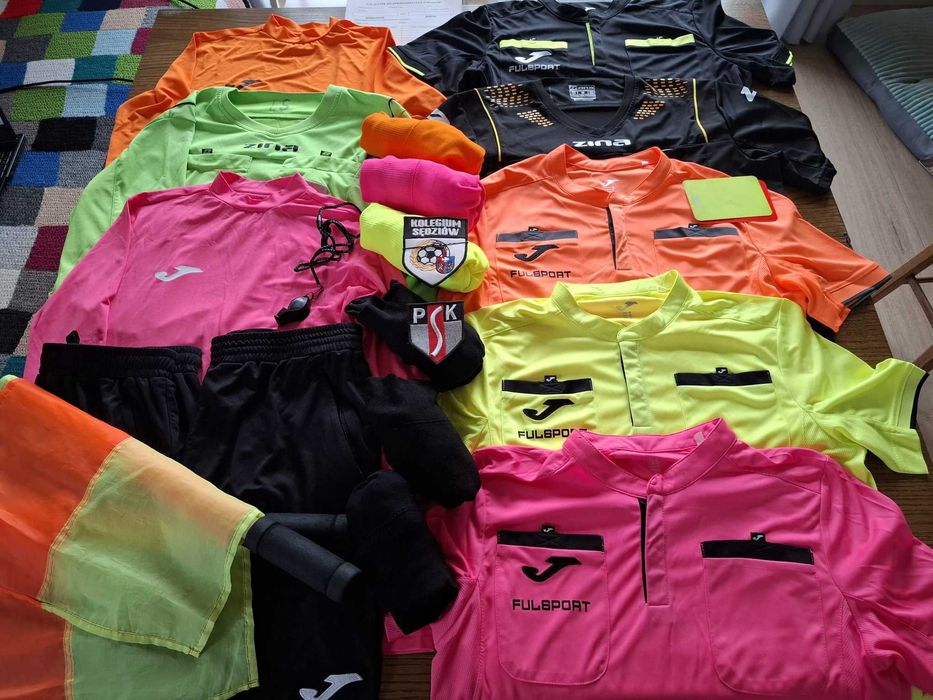 Stroje sędziowskie, piłka nożna. Zina, Joma - duży zestaw, okazja