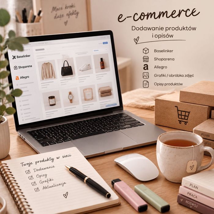 Wykonam zlecenie - Obsługa e-commerce – dodawanie produktów, opisy, zdjęcia