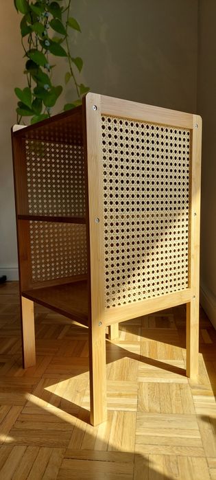 Nowy stolik nocny szafka bambusowa boho naturalna ratanowa do salonu