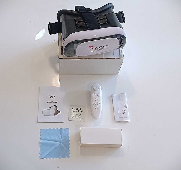 Gogle VR 3D + Kontroler Bluetooth do Telefonu Android iOS | Do 6,5cal