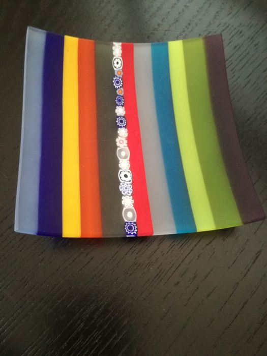 Prato Nuance Long Millefiori - Vidro Murano Original  NOVO -