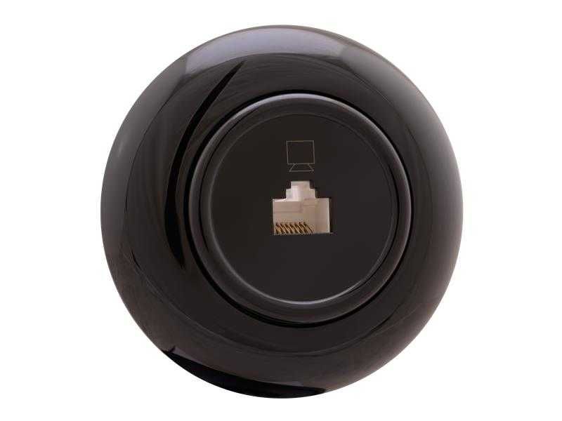 RETRO gniazdo internetowe LAN RJ45 CZARNE LOFT PRL