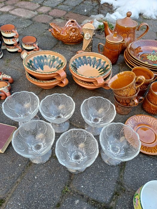 Talerze wazony porcelana porcelit szkło kryształ filiżanki kubki PRL