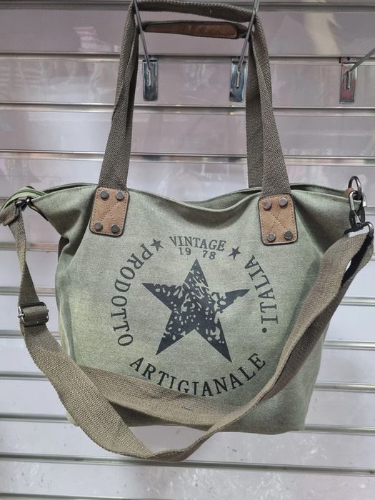 Khaki shopper pojemna