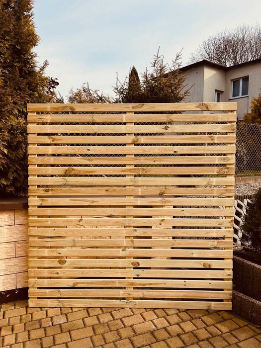 Nowoczesny Płot Ogrodowy Drewniany Przęsło 180 cm Pergola