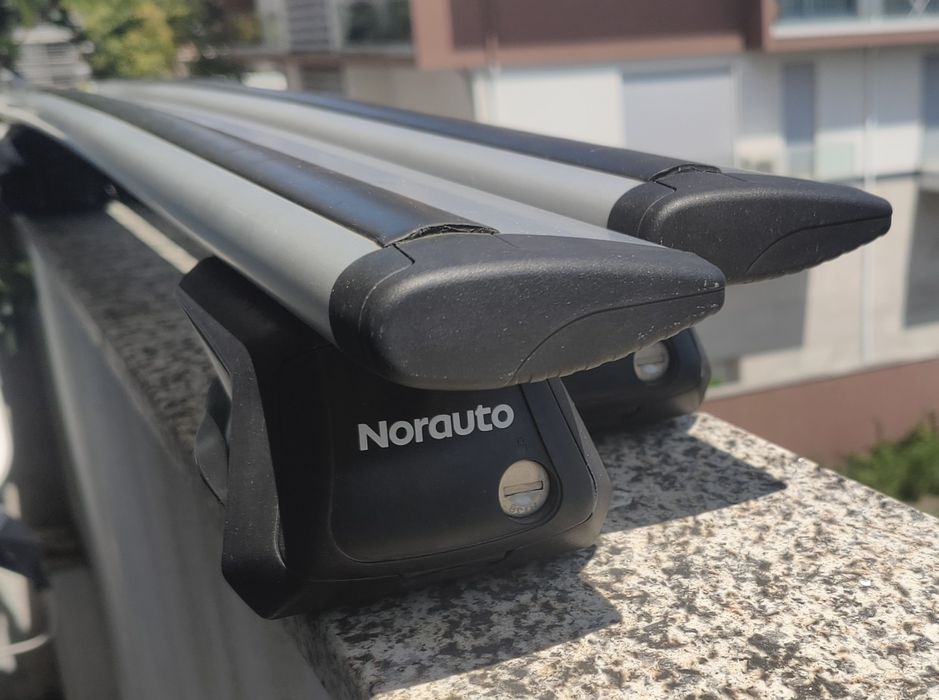 Kit completo 2 barras de tejadilho Alumínio Aerodinâmicas 3M 118 cm - fixações NORAUTO
