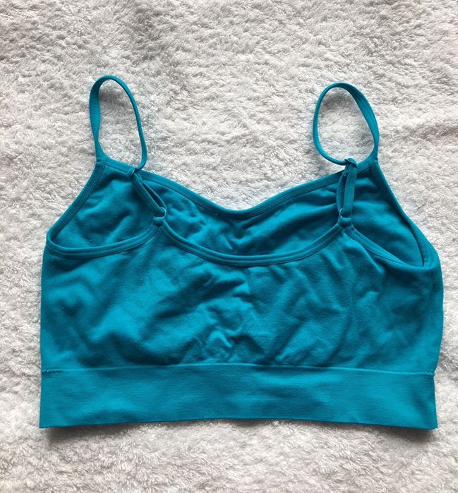 Stanik sportowy, turkusowy nowy xs