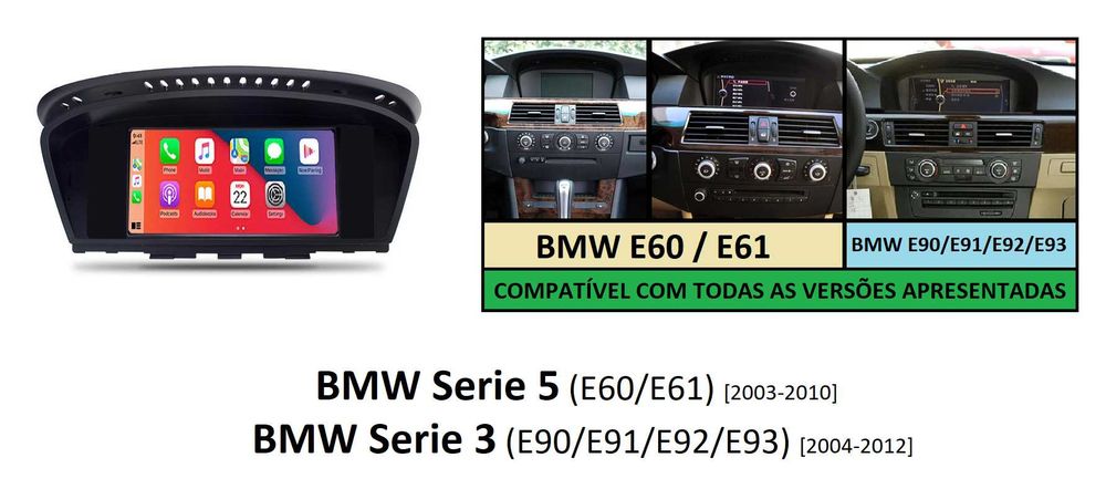 Rádio 2DIN • BMW Serie 5 E60 E61 • Serie 3 (E90) Android • 520d 525d