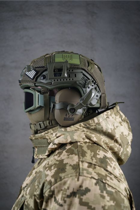 Тактичний комплект ФРАНЦІЯ Шолом + кавер + кріплення + навушники