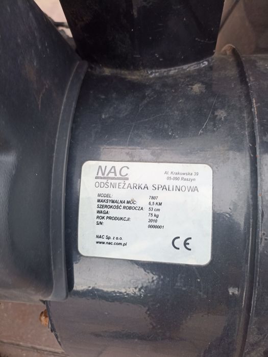 Odśniezarka spalinowa NAC dmuchawa z napędem