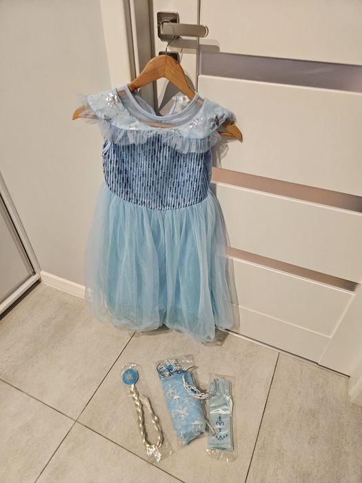 Sukienka/strój Kraina lodu Frozen Elza rozmiar 150