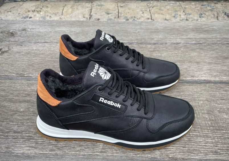 Чоловічі шкіряні зимові кросівки на вовні в середині міцна шкіра
