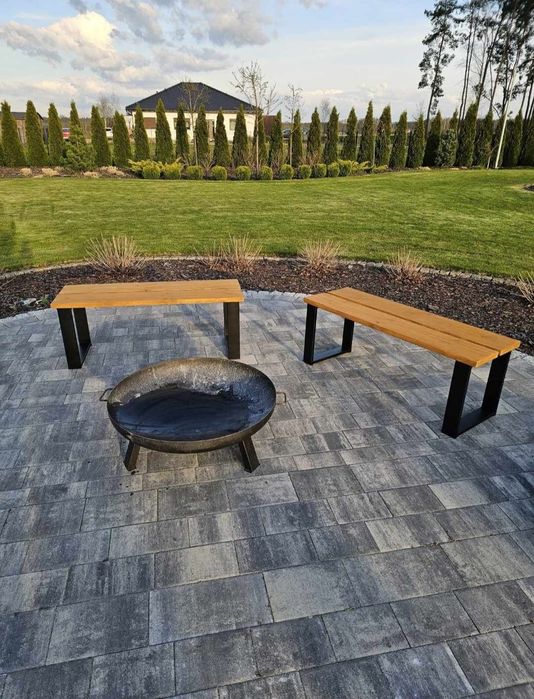 Ławka loft stal drewno