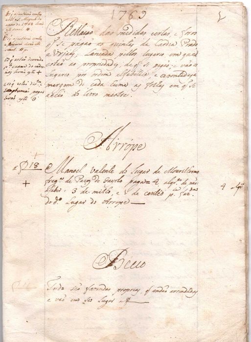 MANUSCRIPT - Payment of Farms and Estates (1769)
