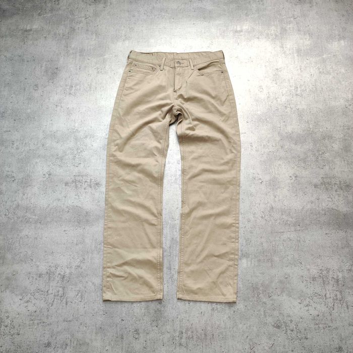 MĘSKIE Eleganckie Spodnie Denim Chino Levis PREMIUM 514 Beżowe Proste