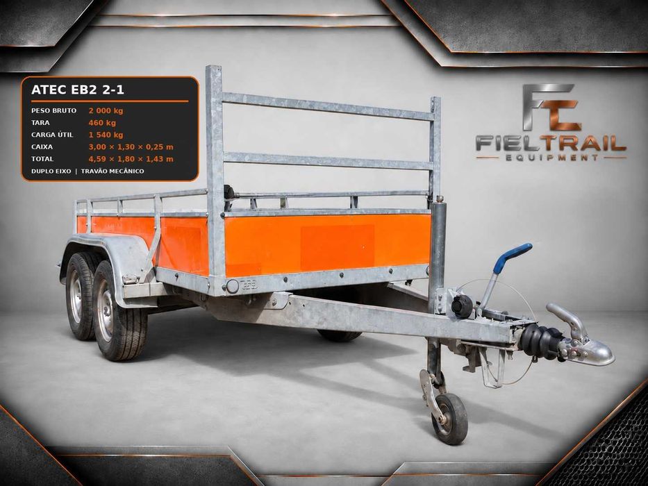 Reboque ATEC EB2 2.1, dois eixos, 2000 kg