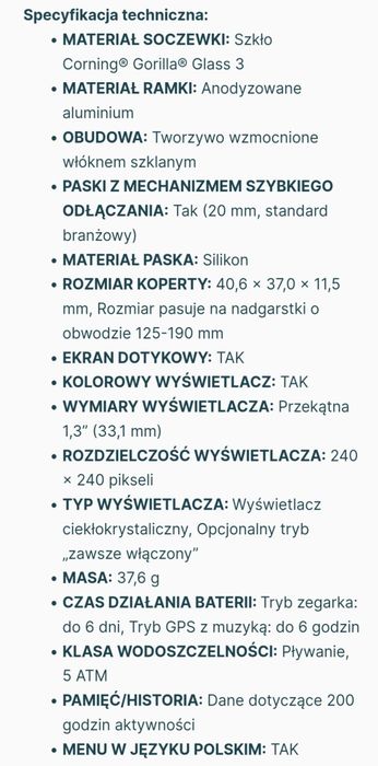 Smartwatch Garmin Venu Sq zielona opaska