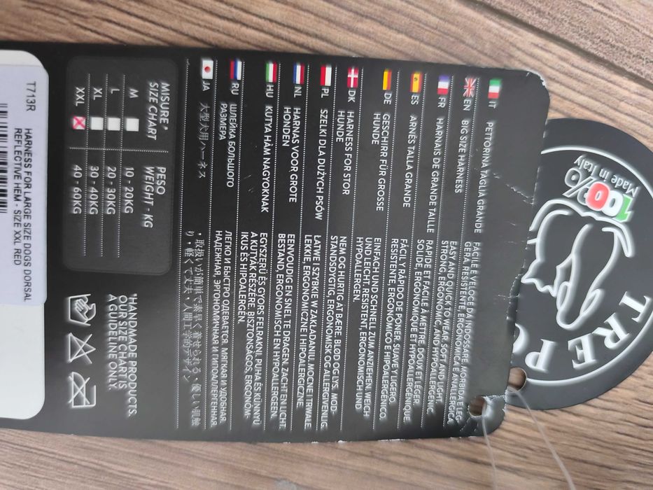 szelki di psa tre ponti czerwone z odblaskiem dla duzego psa xxl 40-60kg