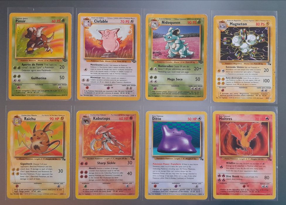 Cartas Pokemon Jungle e Fossil