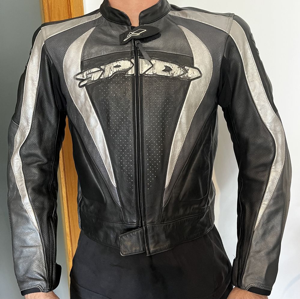 Casaco pele motard sales