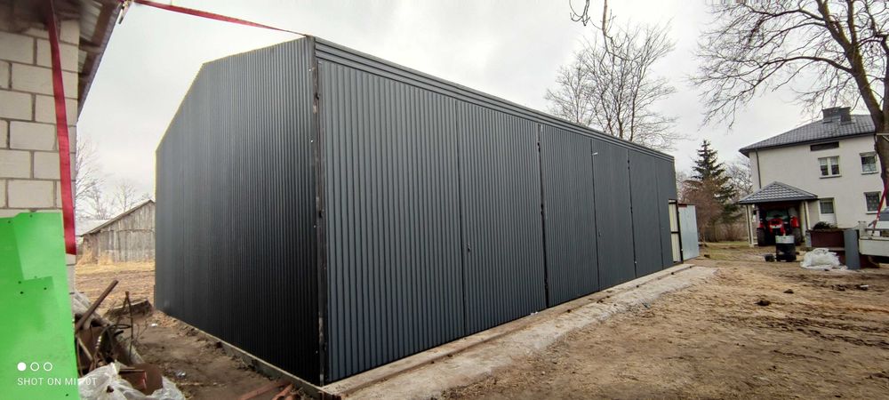 Garaż Blaszany GRAFITOWY | MAGAZYN ROLNICZY | Wiaty ,Hale | - ESSTAL*