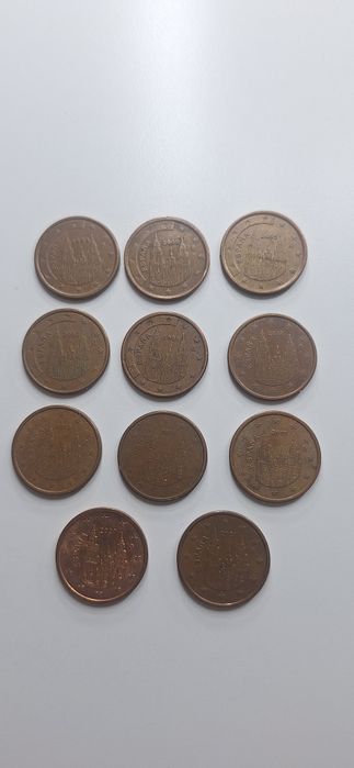 Coleção  de moedas de 5 centimos