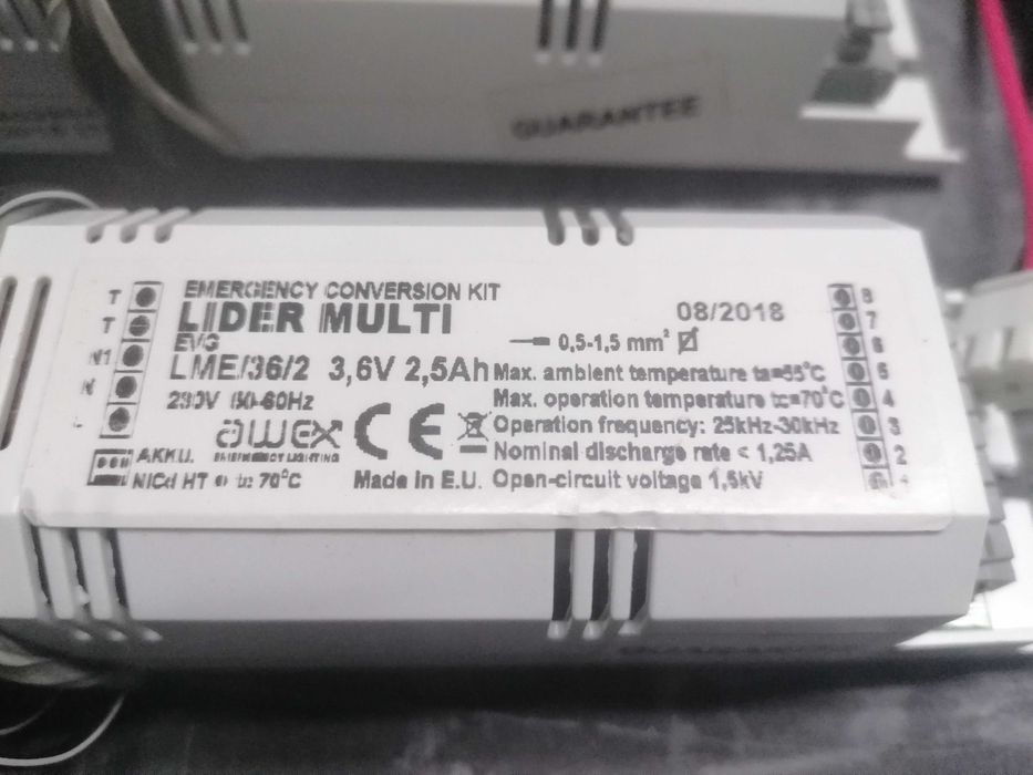 Sterowanie oświetlenie awaryjne lider MULTI evg lampa 6-36W 2 godziny