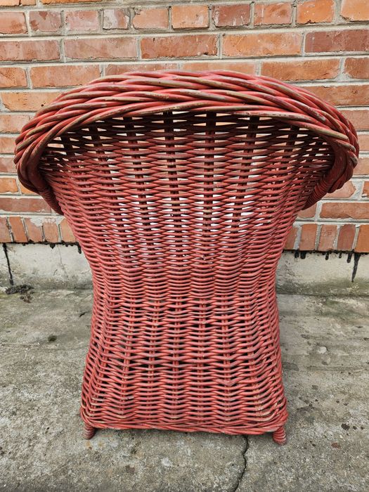 Duzy Fotel ogrodowy tarasowy rattanowy z poduszka