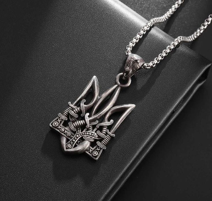 Кулон трезуб на ланцюжку Герб України