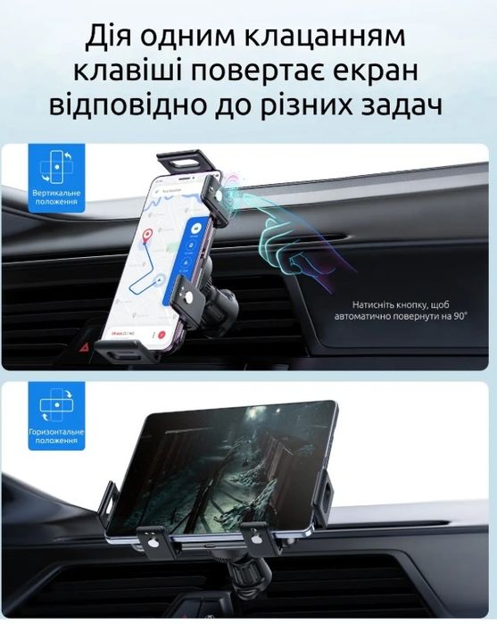 Автотримач бездротовою зарядкою Samsung IPhone Xiaomi car fast charge