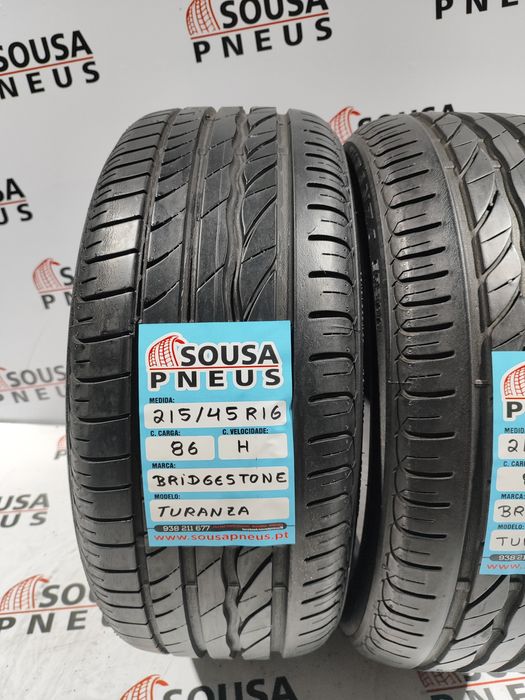2 pneus semi novos Bridgestone 215-45R16 Oferta  dos Portes