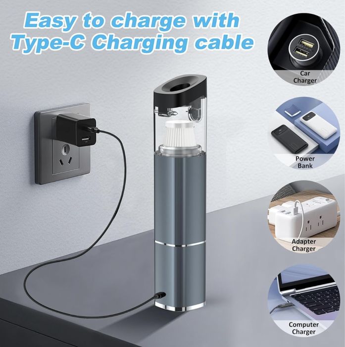 Ручний пилосос 1700PA бездротовий портативний автомобільний пилосос