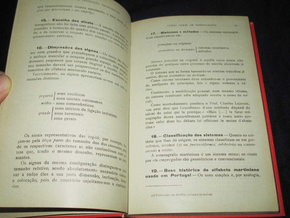 Livro Curso Geral de Estenografia Mendonça Santos