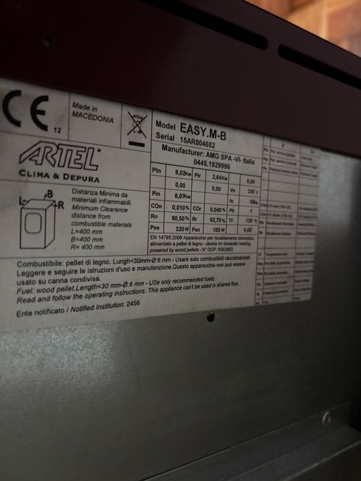 Salamandra Pellets ARTEL Easy M-B Bordeaux