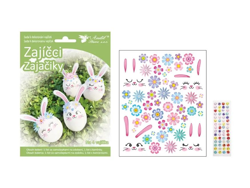 Zestaw do ozdabiania jajek Zające 4szt.