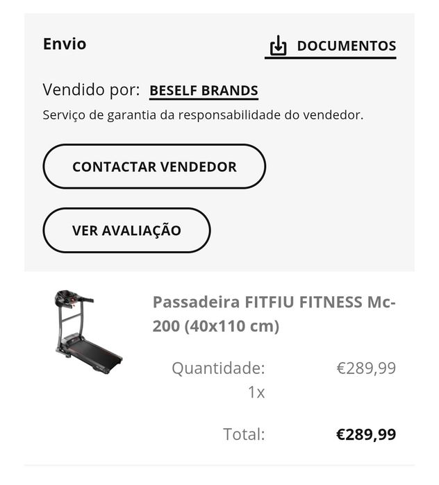 Passadeira FITFIU Fitness MC-200 (40x110 cm) – Como nova