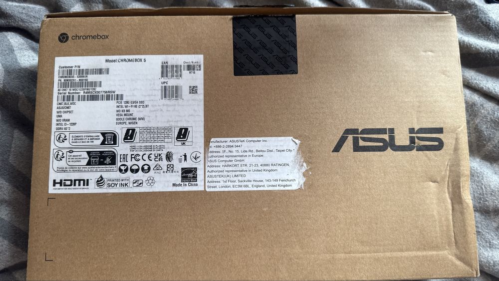 Компʼютер ASUS Chromebox 5 i3-1220P 8 ГБ 128 ГБ ОС Chrome