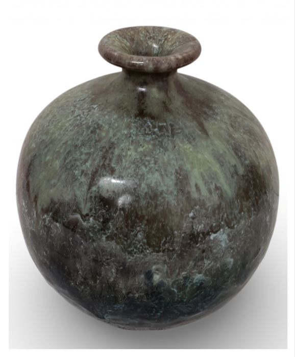 Artur José - Vaso de cerâmica tons de verde e azul escuro