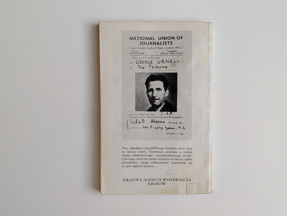 I ślepy by dostrzegł George Orwell