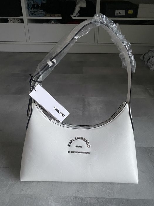 Torebka biała  karl lagerfeld metal sp shb crincle